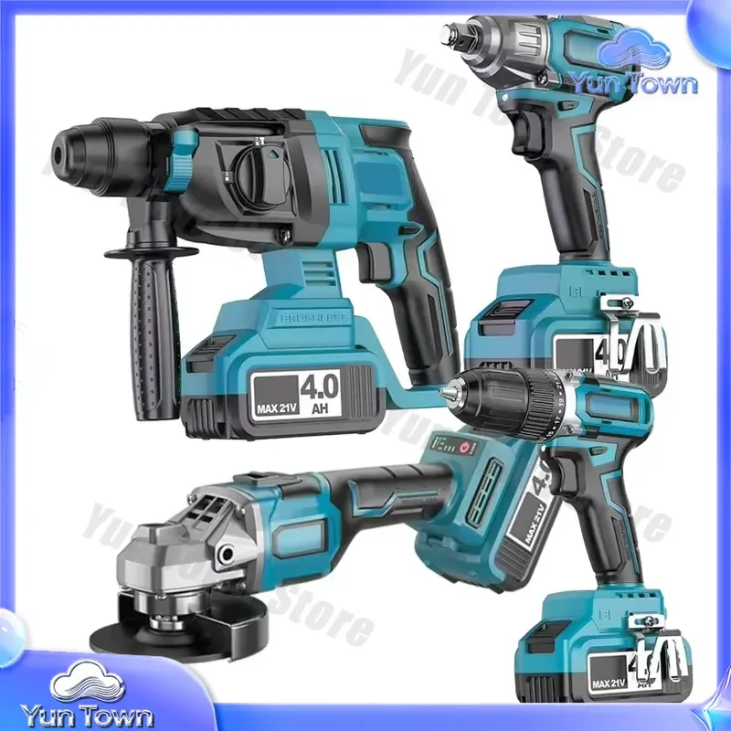 20V Cordless Drill with Ratchet Function Power Tool Set 4 Piece DIY Kit for Electric Screwdriver for Home Improvement for