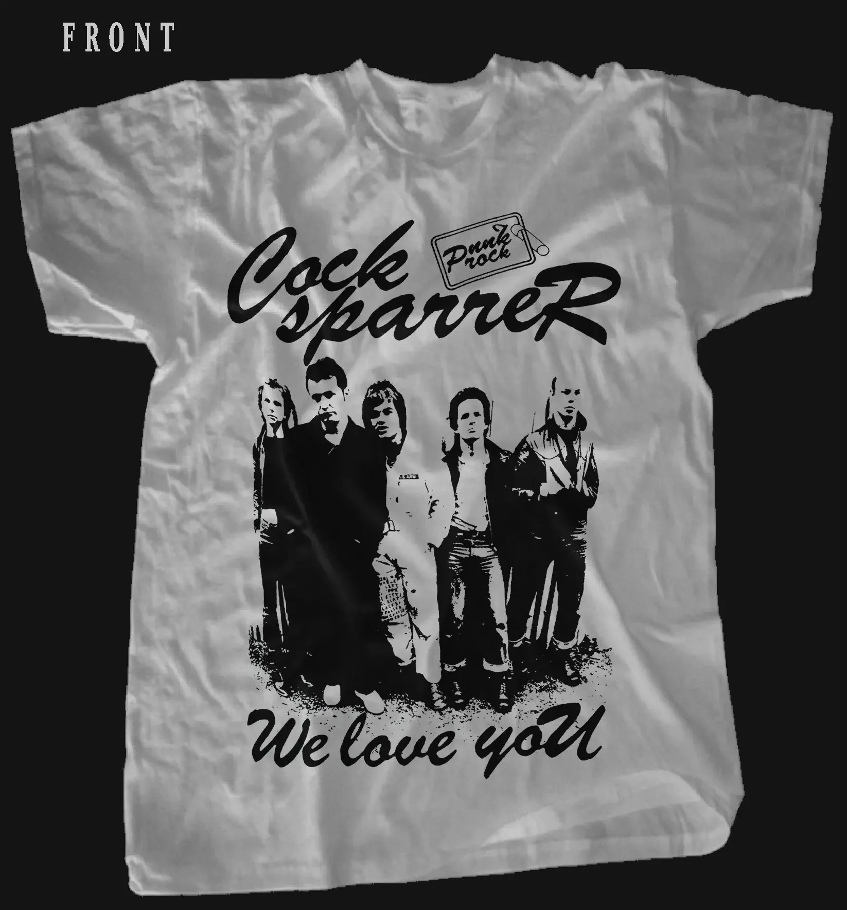 Nueva camiseta estampada DTG Cock Sparrer We Love You All