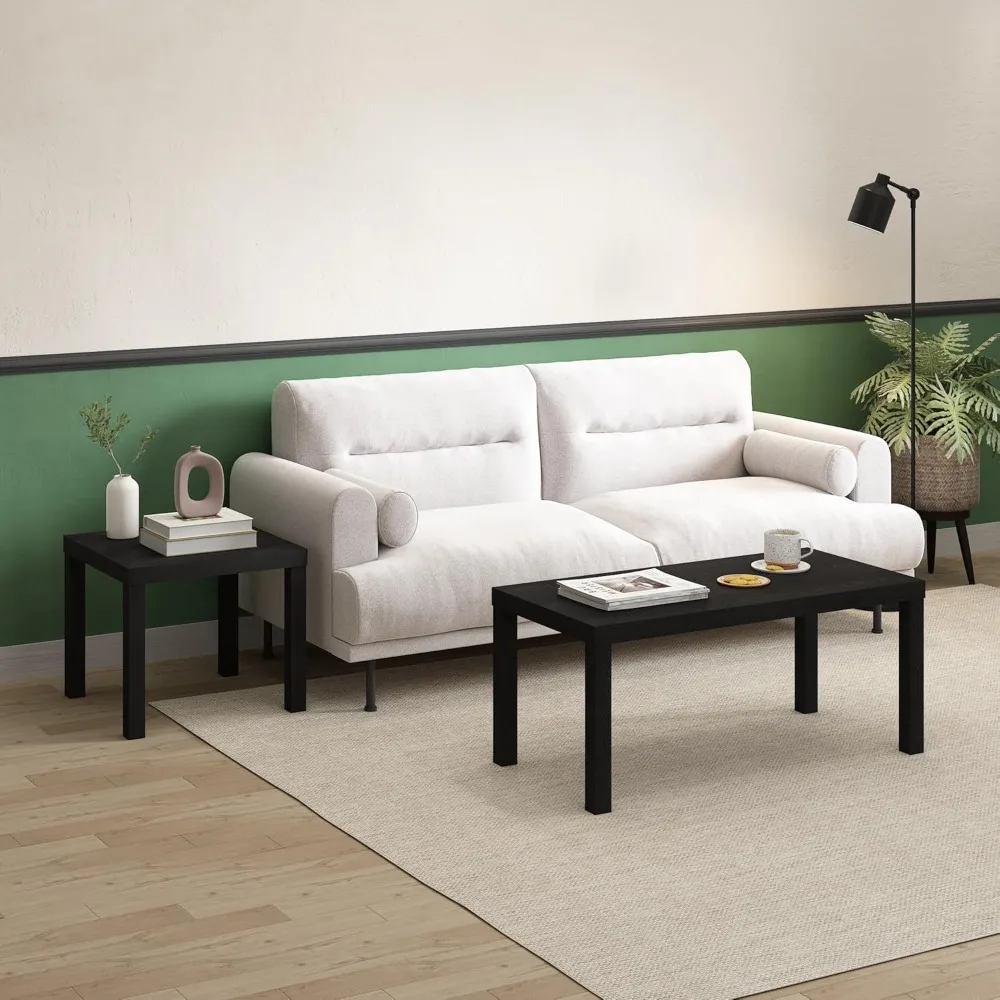 Table basse classique simple pour salon, 38,98 (L) x 17,52 (H) x 18,9 (D) pouces, noir