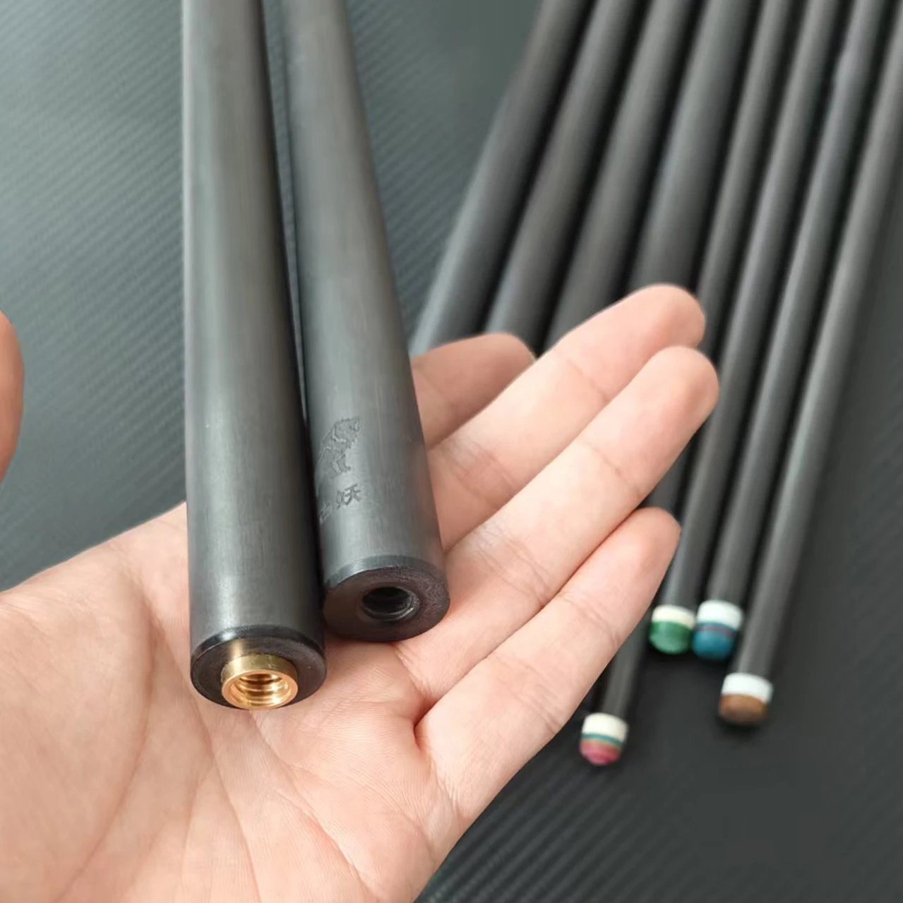 

Premium full carbon fiber cue shaft, 11.8mm, durable and customizable, factory direct.