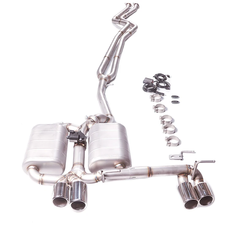Catback exhaust High-performance exhaust pipe, electronic valve muffler system 4tips for 2006-2013 BMW 330I E93 M3 Diffuser
