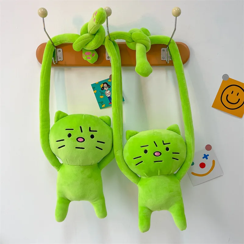 

Плюшевая игрушка Cute Green Cat — уникальный дизайн Anxious Cat, мягкая кукла-животное, идеальный подарок Kawaii для детей и взрослых 18x12 см