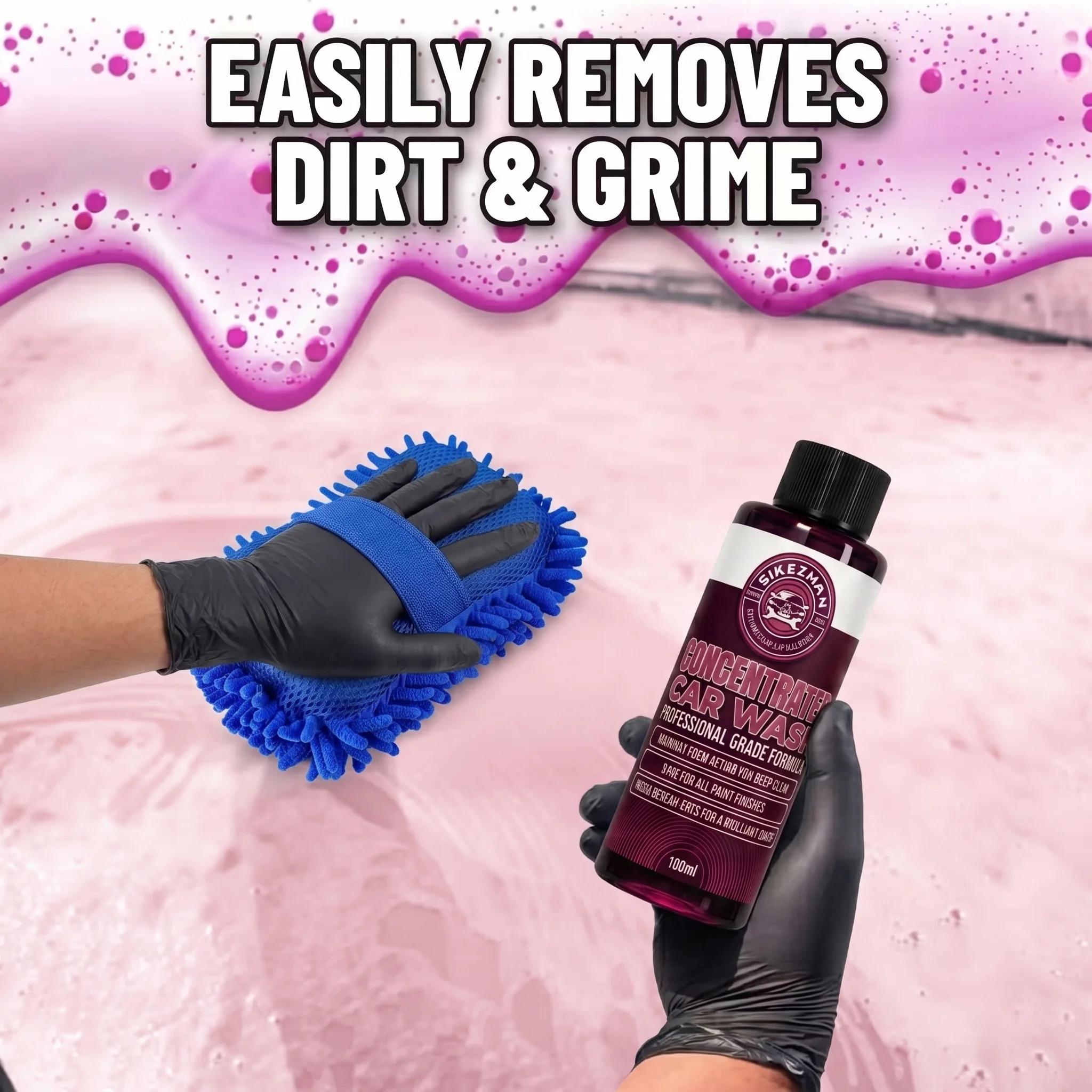 Complete Car Wash Set, Concentrated High Foam Shampoo & Blue Microfiber Washing Mitt for Streak-Free Auto Motorcycle Paint Care view 6
