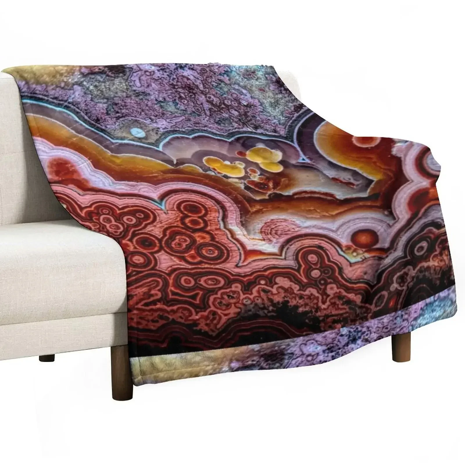 

Crazy lace agate Throw Blanket Flannel Fabric Flannels warm for winter Plaid Blankets