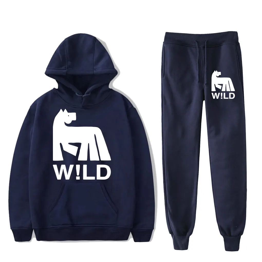 

Russ Wild Logo Hooded 2025 Wild Tour hoodies suits pocket drawstring sweatshirt men/women Strap sports pants trendy pullover