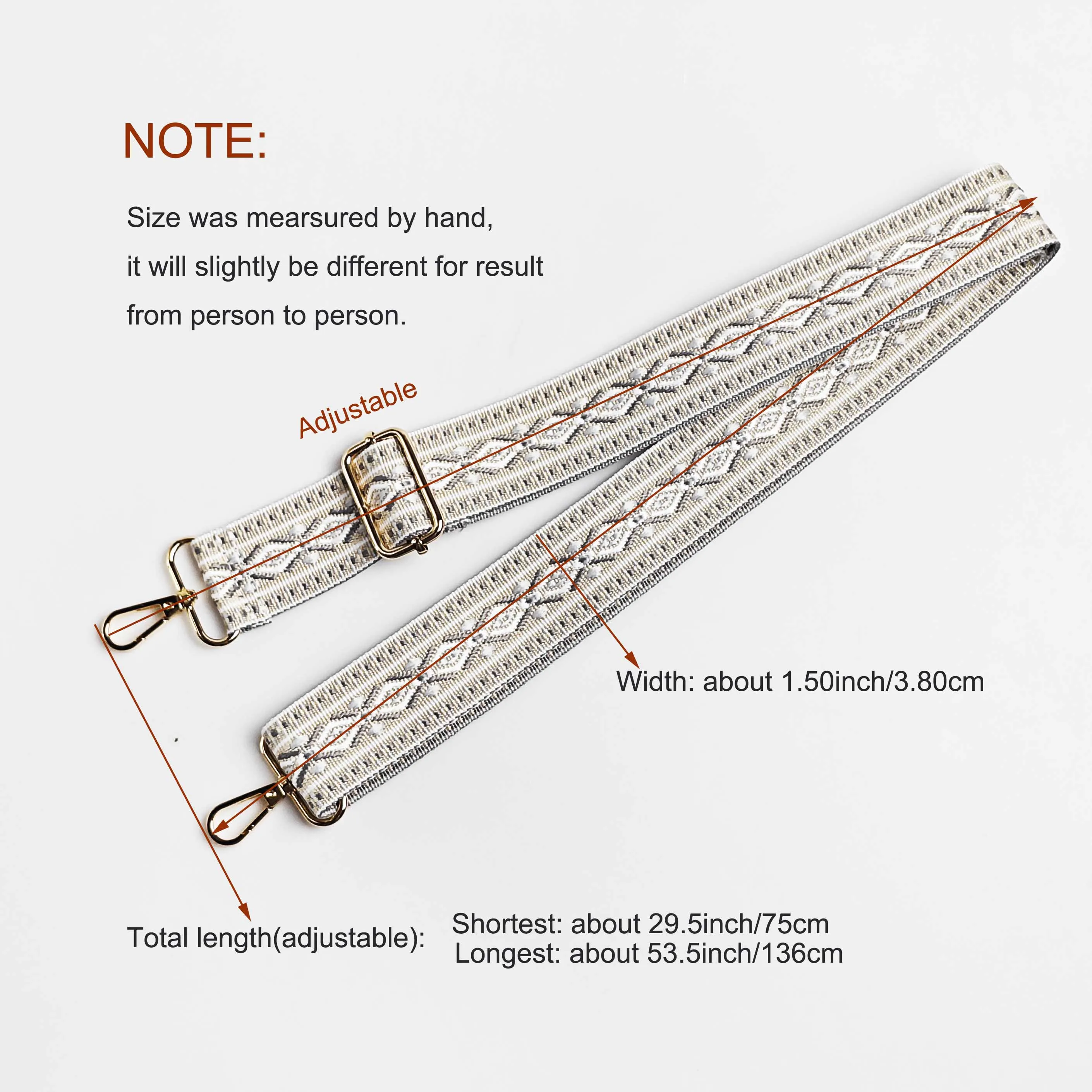 1 قطعة 1.50 بوصة واسعة قابل للتعديل حقيبة يد محفظة حزام استبدال Crossbody حزام الكتف العرقية حزام جاكار #6