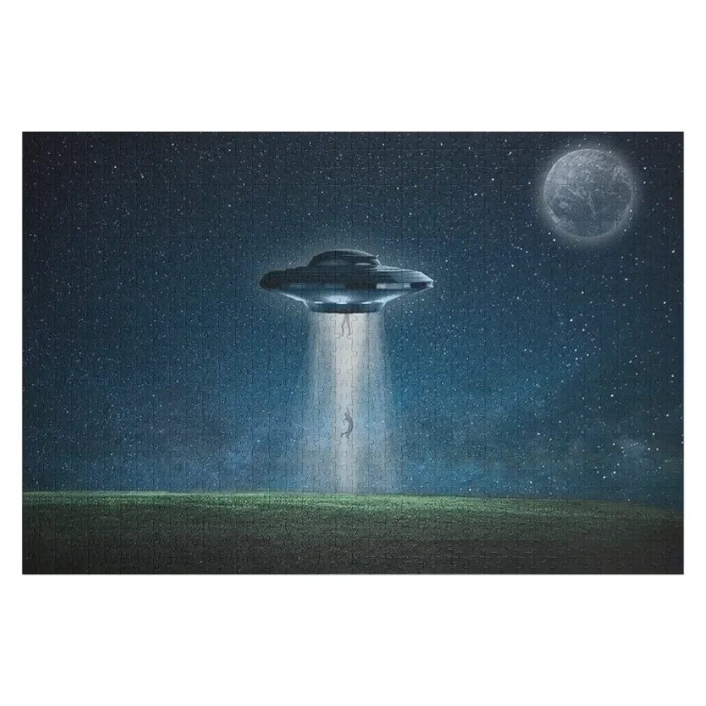 

UFO Alien Human Abduction Extraterrestrial Ancient Astronaut Theorists Jigsaw Puzzle Custom Wooden Gift Custom Gift Puzzle