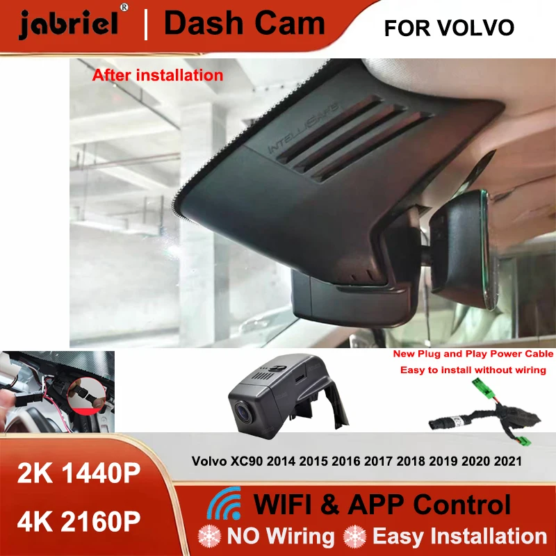 

Видеорегистратор Jabriel 2K 4K с Wi-Fi, Plug and Play, для Volvo XC90 2014-2021
