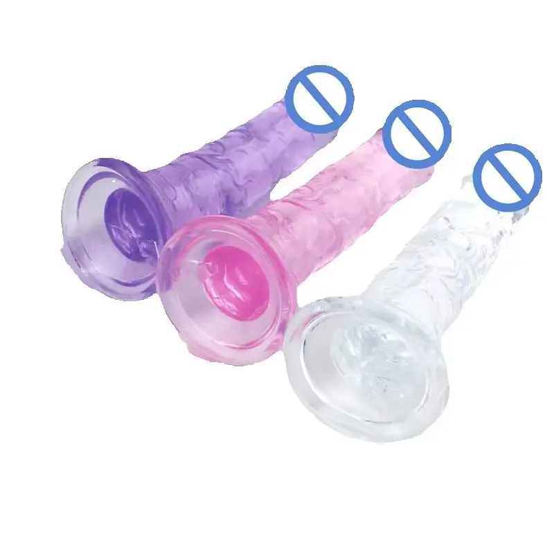 Clear Crystal Realistic Silicone Jelly Shape Unisex Adult Masturbation Toy