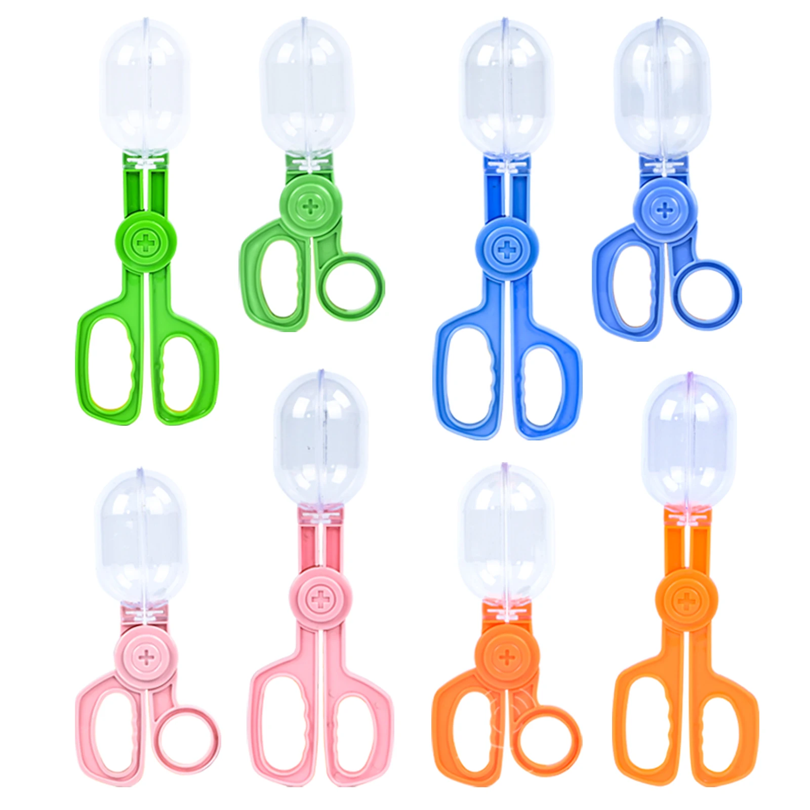 Pinzas para exteriores para niños, cápsulas transparentes, bolas de pelo, insectos, frijoles de jardín de infantes, ejercicios de motricidad fina, juguetes de insectos