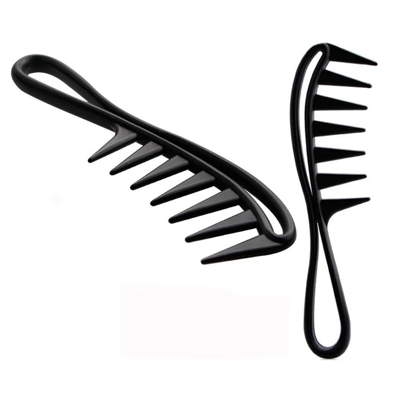 Peigne requin en plastique à dents larges pour cheveux bouclés, poignées de salon de coiffure, outils de coiffure pour cheveux bouclés, massage, 1PC
