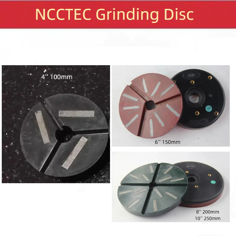 4'' 6'' 8'' 10'' NCCTEC Segments Resin Filled Diamond Grinding Disk 100 150 200 250mm Granite Stone Hot-pressed Metal Bond Disc