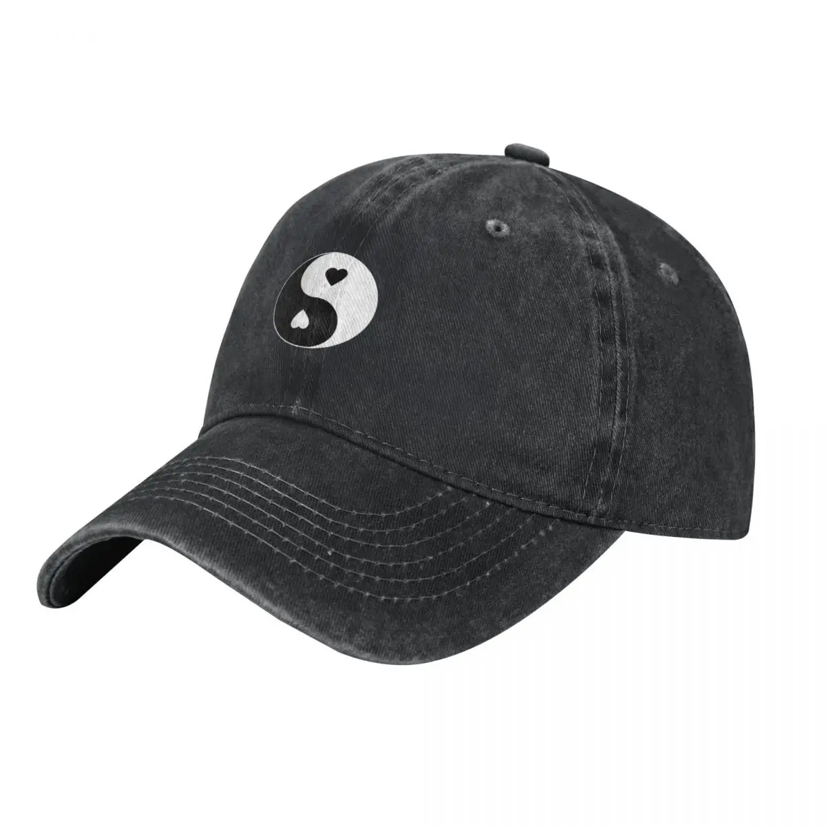 

yin yang heart symbol Baseball Cap fishing hat western Hat Golf Hat Man Designer Man Women's