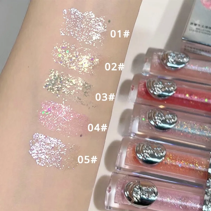 Hot Romantic Ballet Liquid Eyeshadow Shimmer Lasting Pearlescent Monochrome Pearly Fine Sparkling Sequins Eye Shadow Highlighter