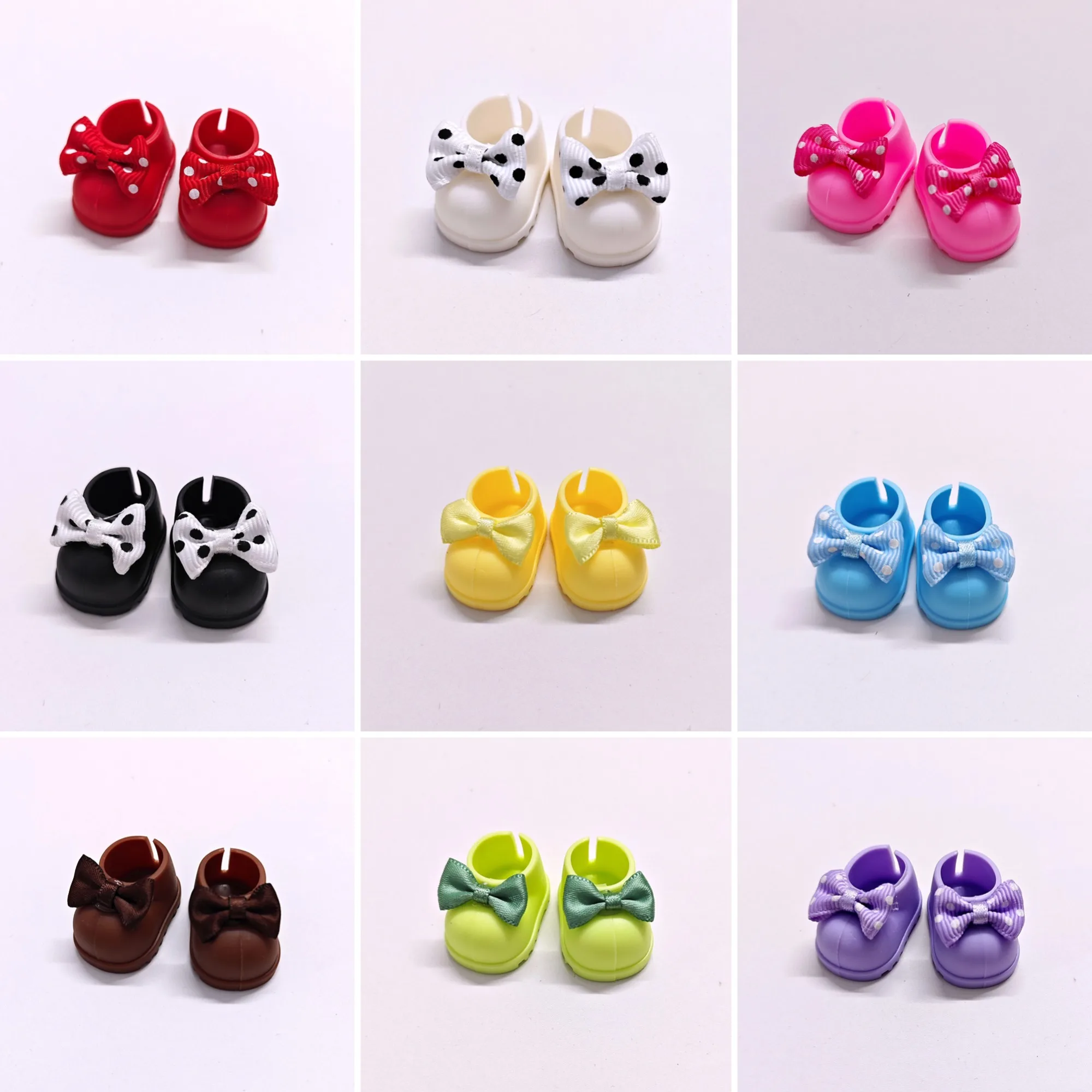 

Shoes For 1st 2nd 3rd Gen 15/17cm Labubu Dolls Mini Shoe Accessories With Polka Dots And Bows Available in Multiple Colors