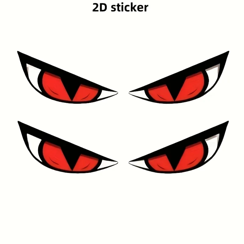 

2PCS/SET Angry Anime Eyes Sticker Vinyl Decal for Truck Helmet Wall Eye-Catching Anime Decor Sticker