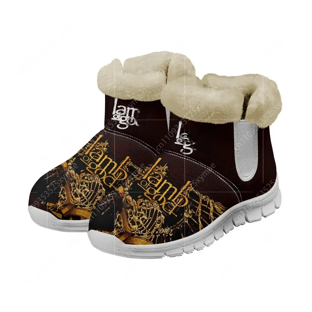 Lamb of God Heavy Mental Band Snow Boots Mens Womens Teenager Shoes Keep Warm Lightweight Sports Custom Outdoor Ski Shoes