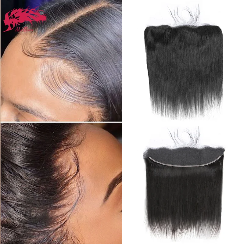 علي ملكة الشعر مستقيم 13x4 الدانتيل أمامي فقط 13x6 HD الدانتيل إغلاق شعر مستعار أمامي شعر الإنسان اللون الطبيعي قبل قطعها شعر ريمي #1