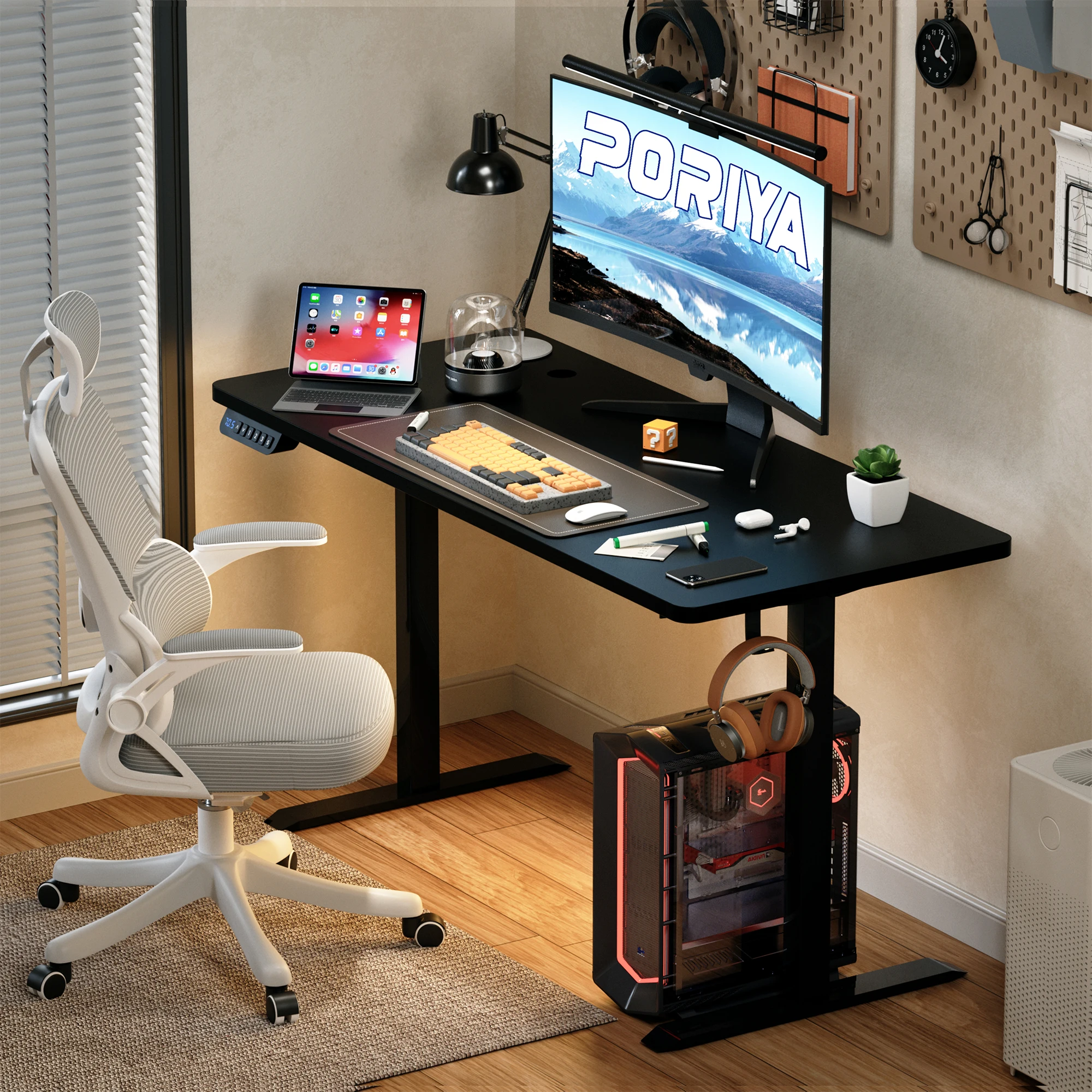 Electric Standing Desk Height Adjustable Motorised Home Office Stand Table 1.2M