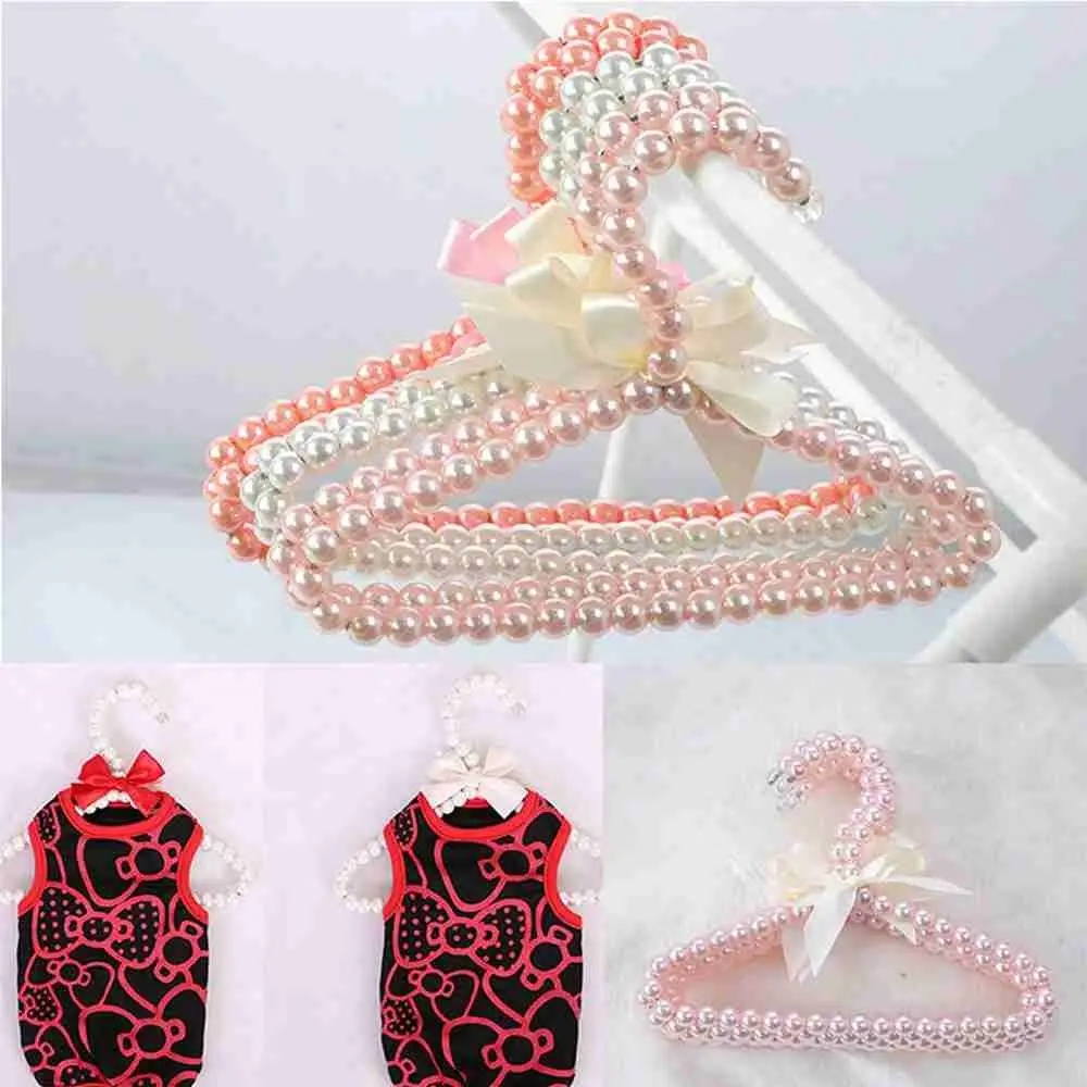 Dog Clothes Girl Heart Pearl Hanger Shelf Cat Clothes Pet Supplies Hanger Dog Accessories for Small Dogs Pets Accessories