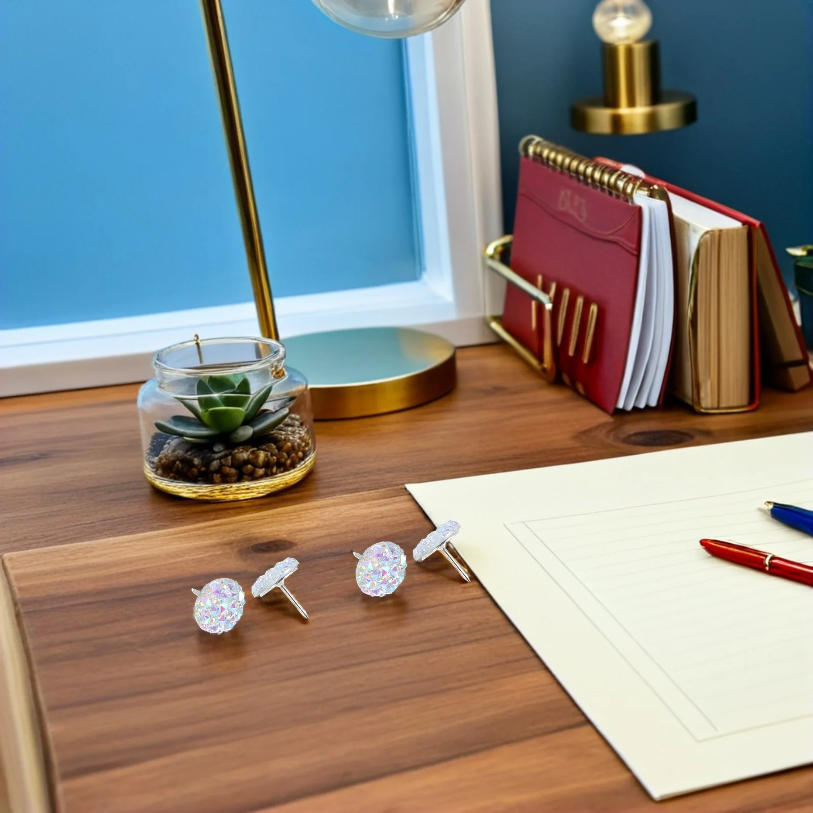 50 قطعة حجر الراين الزخرفية دفع دبابيس الراتنج الإبهام المسامير لمكتب لوحة الإعلانات لوحة الفلين خريطة دبابيس مكتب الملحقات