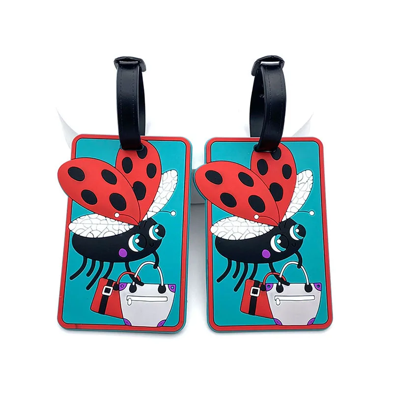 

Travel Accessories Cute Ladybird Bee Luggage Tag Silica Gel Suitcase ID Address Holder Baggage Boarding Tag Portable Label