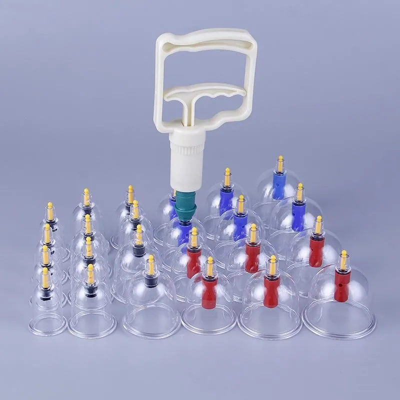 

24-банка баночного аппарата для домашнего здоровья, медицинского силикагеля, пластикового баночного меридиана, массажа