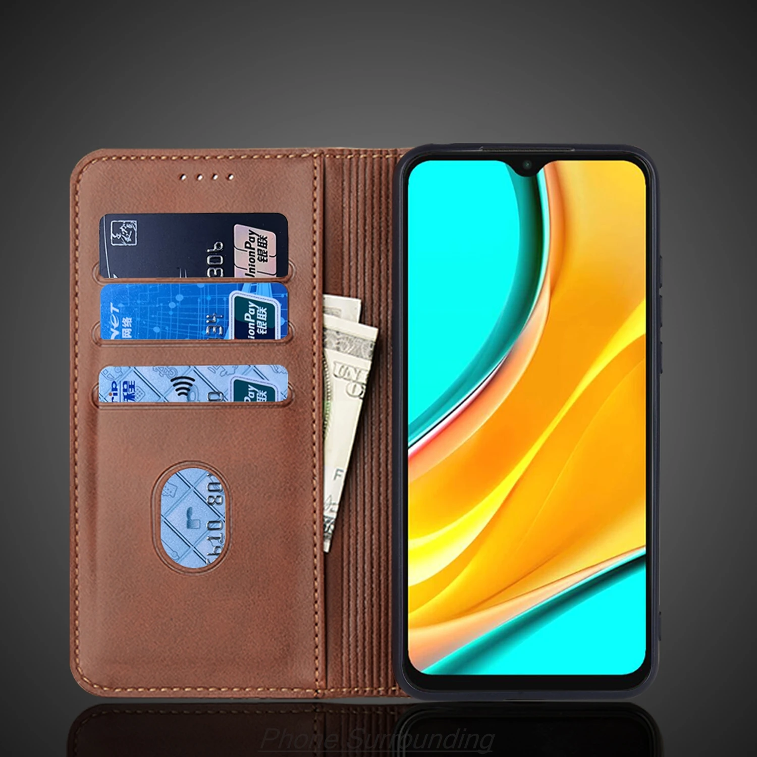 Leather Case for Xiaomi Redmi 9 Redmi9 Card Holder Holster Magnetic Attraction Cover Wallet Flip Case Capa Fundas Coque