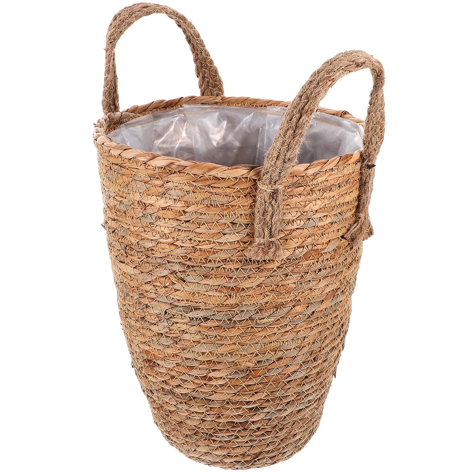 

Hand Woven Rattan Flower Planter Basket Rustic Indoor Plant Container Storage Basket For Decorative Plants