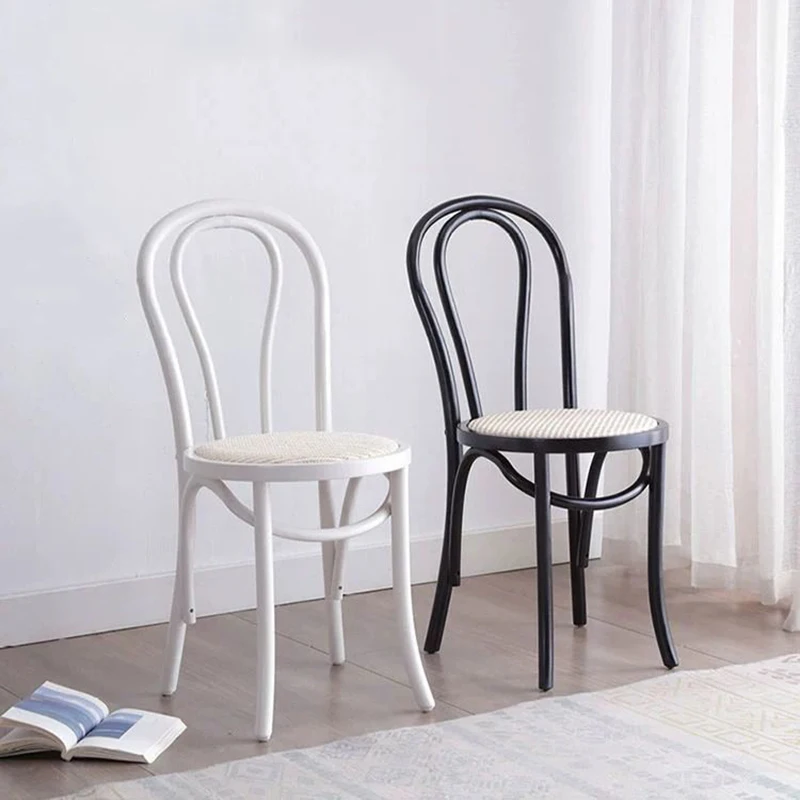 Haushalt Retro Esszimmers tühle Restaurants Cafés Rückenlehnen Rattan gewebte Stühle Freizeit Massivmode Holz hocker