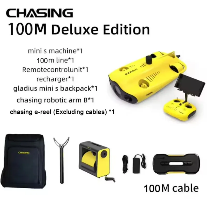 High Quality CHASING MINI S Underwater 100m Line Robot 5-Thruster Mini-Size ROV For Diving Remote Control Chasing Drone