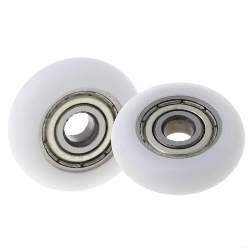 H9ec 10 pcs 5x23x7.3mm 나일론 플라스틱 카본 스틸 베어링 풀리 바퀴 임베디드 그로