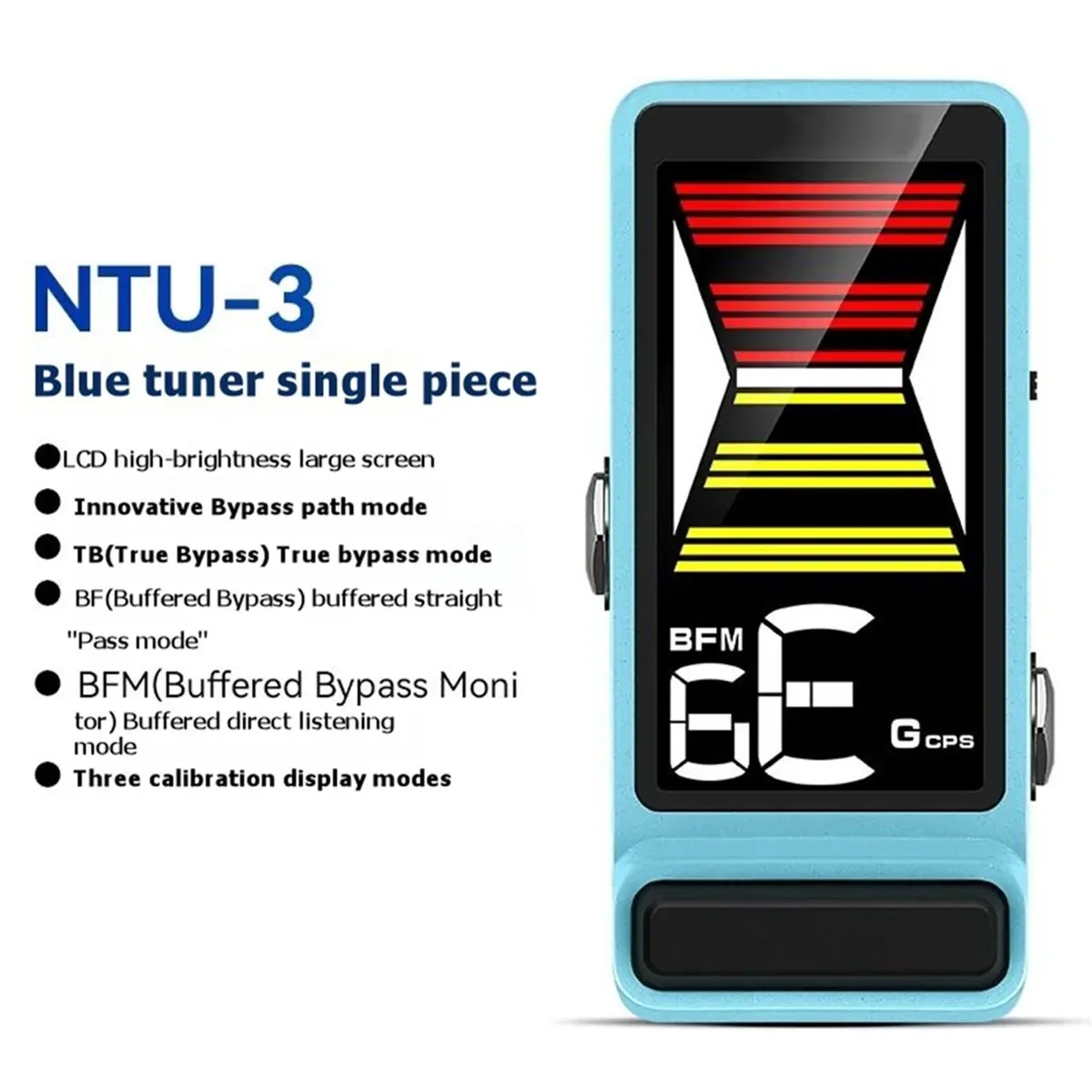 ABPF For Tune NTU-3 MK2 Acoustic Electric Guitar Tuning Tuner Pedal Effector LCD Screen Multi-Modal Pink