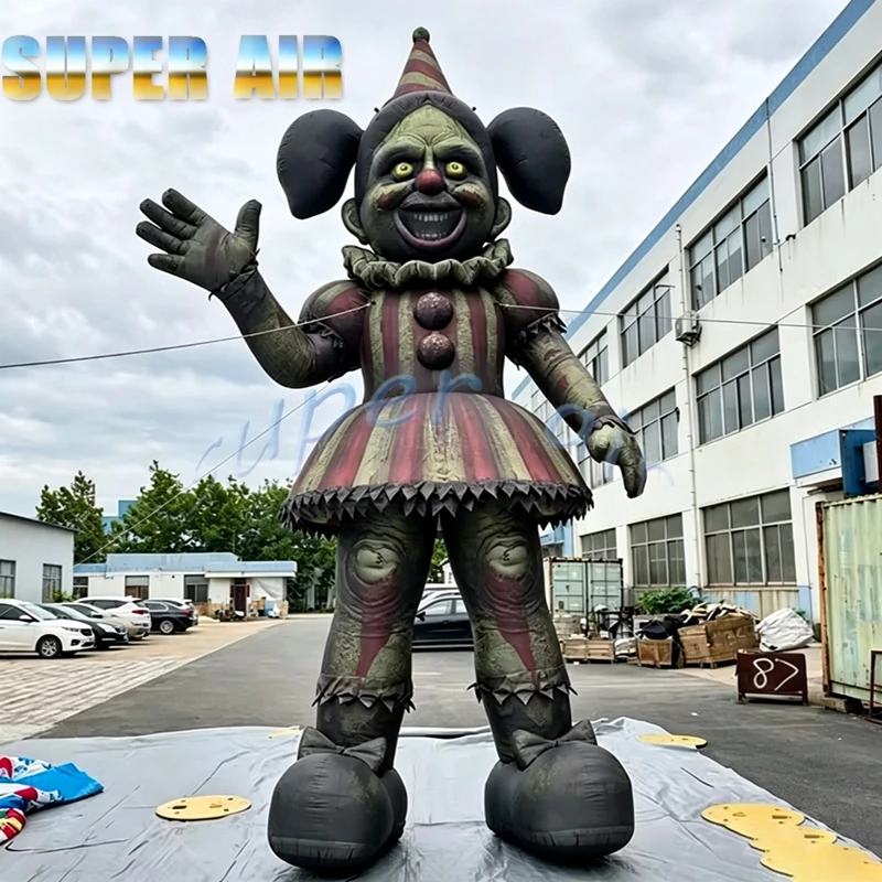 Giant Inflatable Scary Girl Clown,Large Outdoor Prop for Halloween Haunted House, Theme Park, Horror Party Decorations