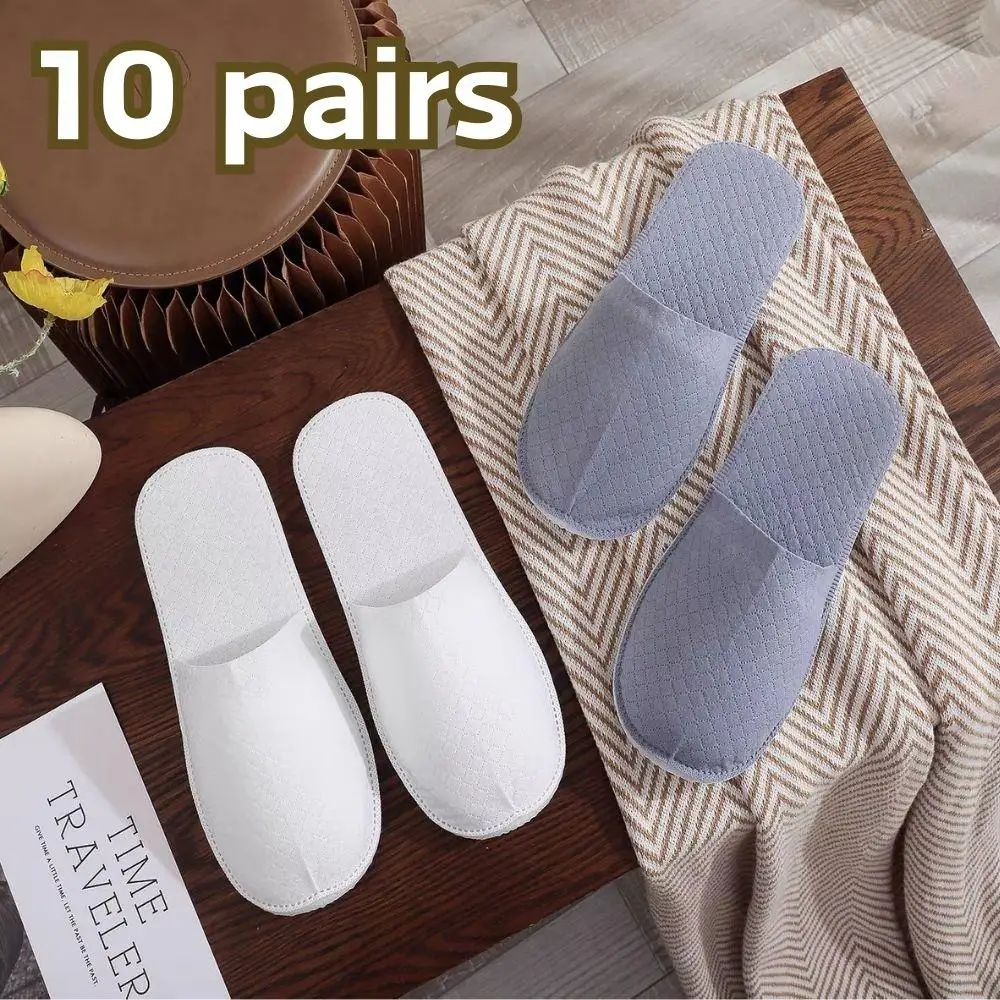 

ГОРЯЧИЕ 10 пар гостиничных тапочек, одноразовые гостиничные тапочки для ванной комнаты, унисекс, дешевые спа-горчатки для гостей, нескользящие гостиничные тапочки с закрытым носком