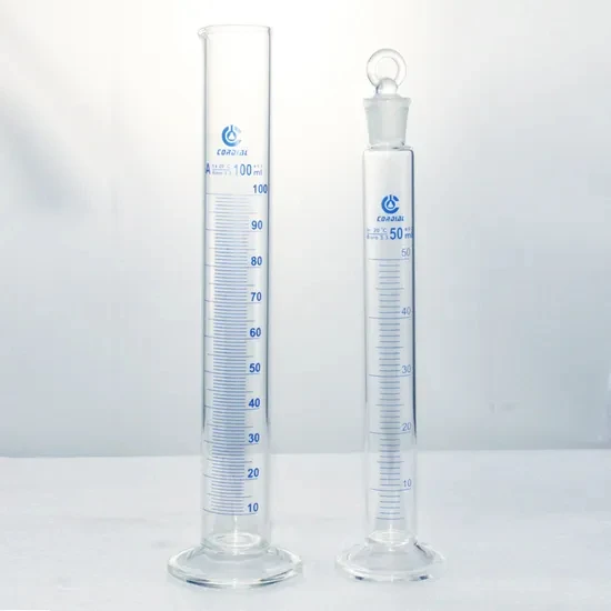10ml/25ml/50ml/100ml Measuring Cylinder with Ground In Glass Stopper Graduation Glass Round Base Laboratory Chemistry Equipment