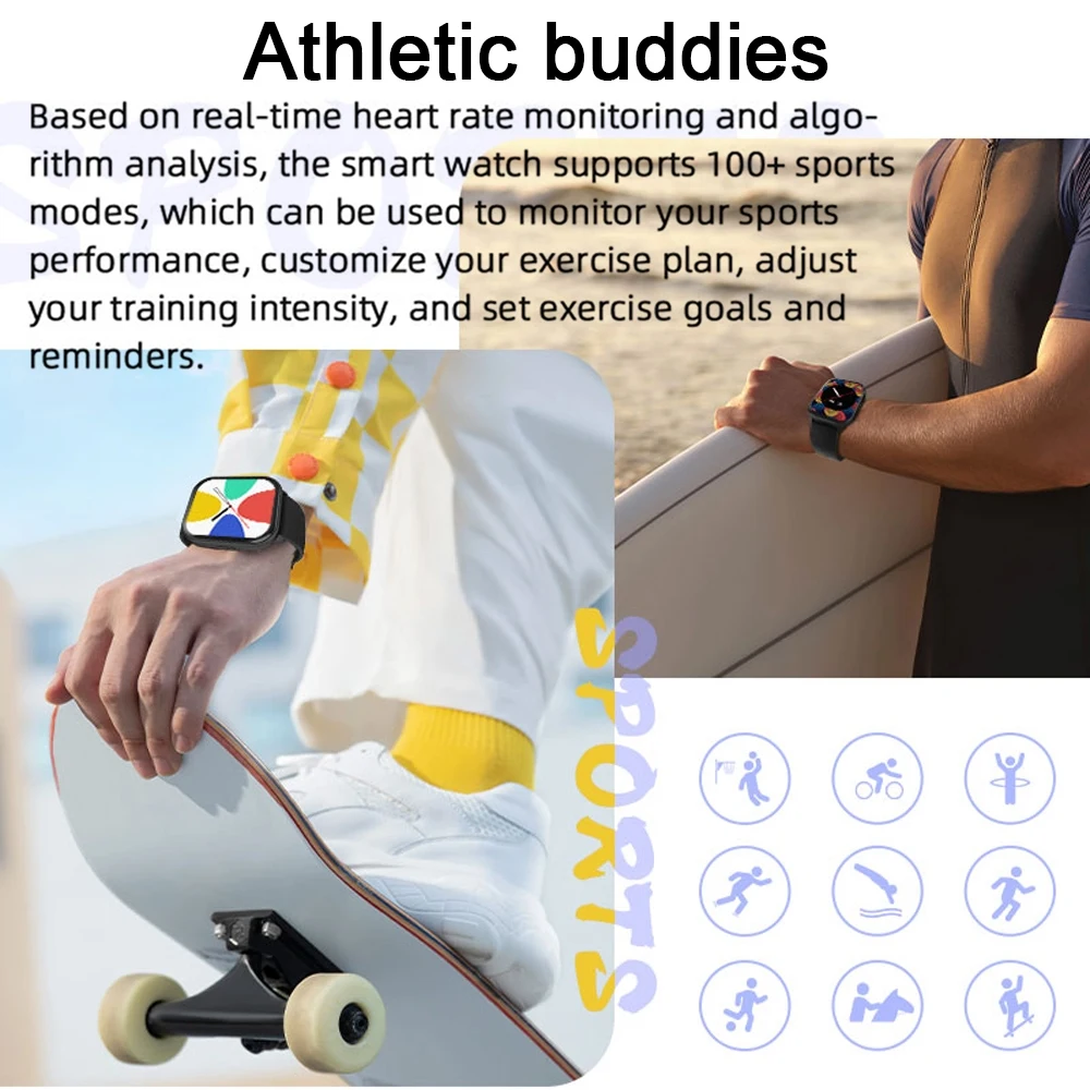 Per Android IOS Watch 2024 New Smart Watch uomo donna frequenza cardiaca pressione sanguigna GPS Fitness Tracker Bluetooth Call Smartwatch Man