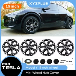 4PCS Wheel Cover For Tesla Model Y 2021-2024 19 Inch Right&Left Hubcap Sport Style Wheel Cover Replacement Exterior Accessories