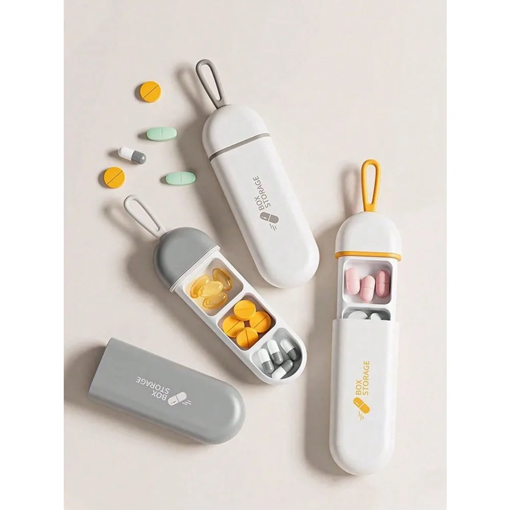 

1pc 3-Compartment Pill Case, Suitable For 3 Meals A Day, Mini Portable, Waterproof And Moisture-Proof, Travel Medicine Storage Box, Weekly Pill Box, Medicine Dispenser, Suitable For Outdoor Camping, Hiking, Fishing, Mountaineering And Other Travels, Moist