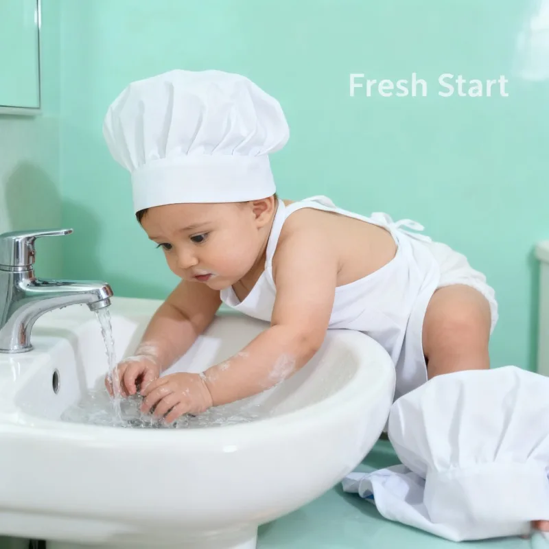 

Комплект костюма шеф-повара с шапкой и фартуком для новорожденных, 100-дневный реквизит для фотосъемки, униформа для фотосъемки, студийная съемка, вечеринки