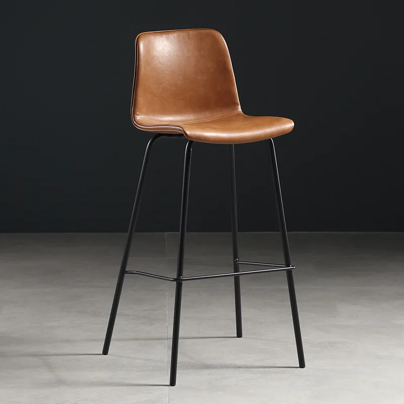 

Industry Bar Stools Living Room Chair Leather With Steel Leg