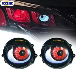 3 Inch Car Devil Eyes Lens Lights Dynamic Demon Headlight Assembly With Remote Control Car Retrofit Kits Auto Accessories