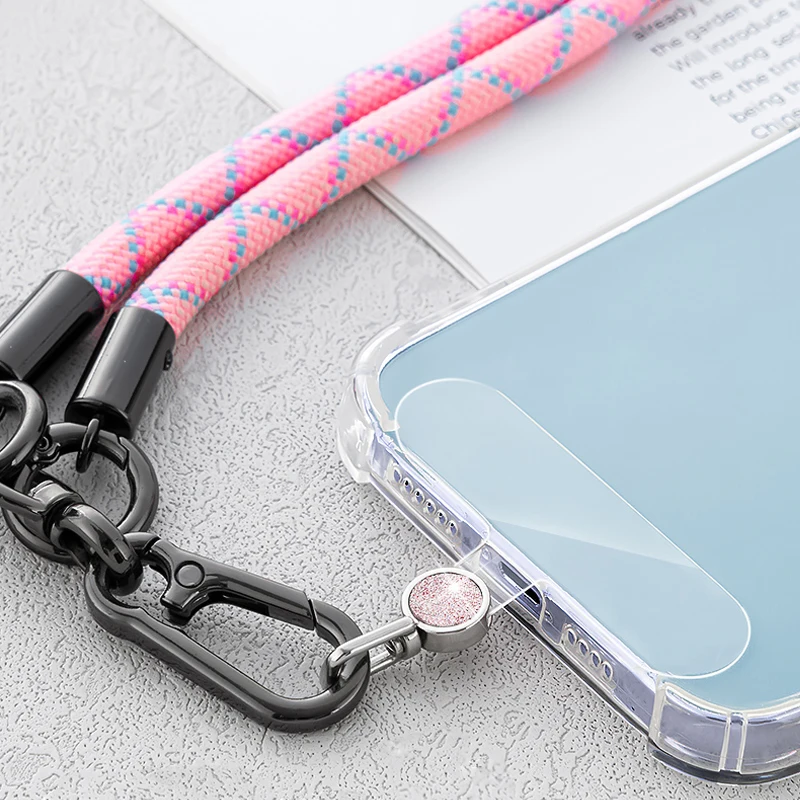 Shiny mobile phone Tether Tabs Universal Phone Lanyard Patch Luxury Glitter Phone Lanyard Replacement Part for Cell Phone Stra