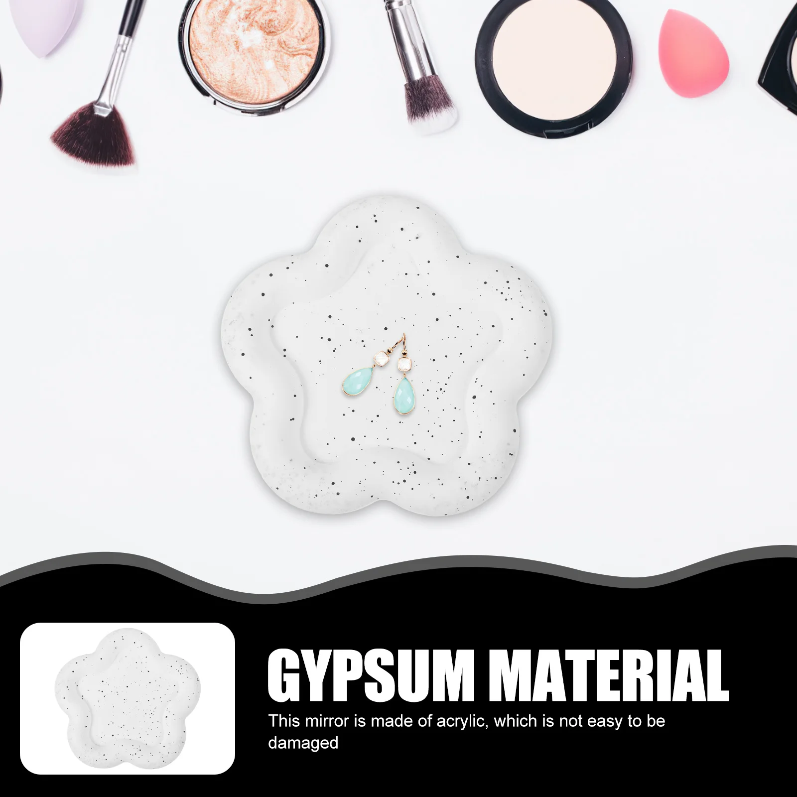 

Flower Shape Trinket Dish Tray Ring Holder Lipstick Storage Plate Decorative Jewelry Organizer Home Table Decoration