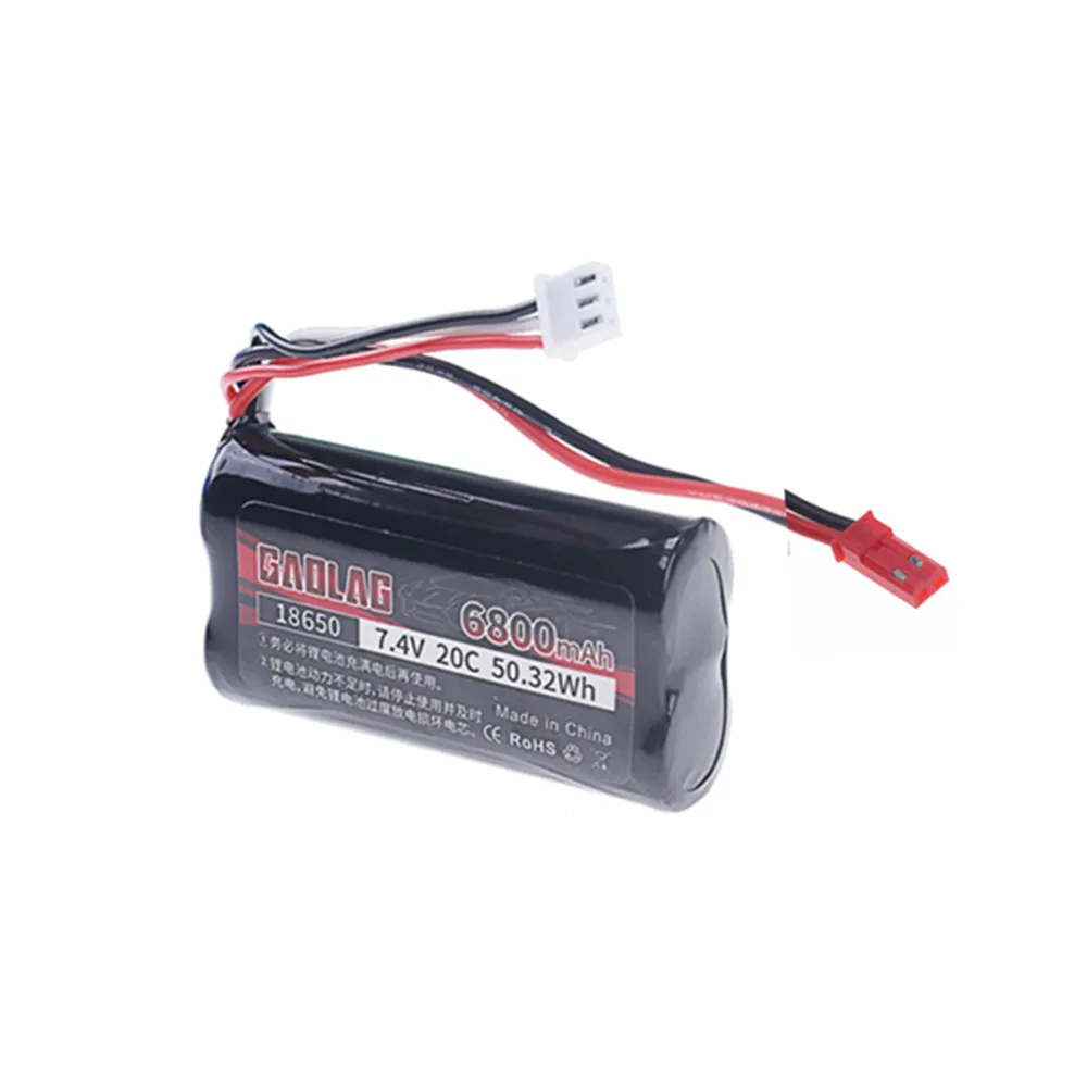 7.4V 6800mAh 2S 18650 lipo battery For Remote Control helicopter Car Boats Toys parts upgrade 7.4v JST plug for Power car