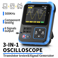 FNIRSI 3in1 Digital Oscilloscope 10MSa/s Transistor Tester 1-100KHz Signal Generator Rechargeable LCR Electronic Component Meter