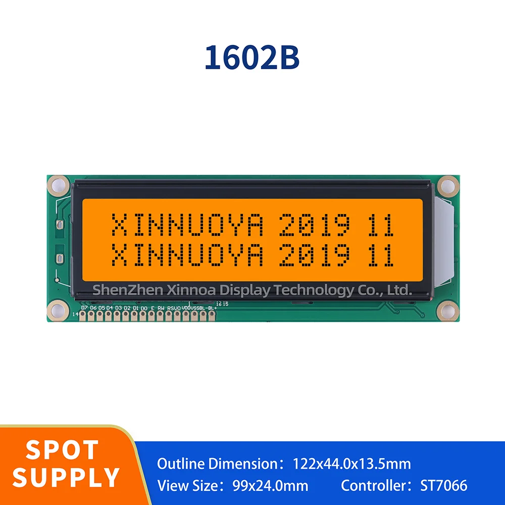 Display Font 1602B Character Orange Backlight Lcd Display Screen Lcm Module St7066 Drive Two Line 16-Character Display 5V Power