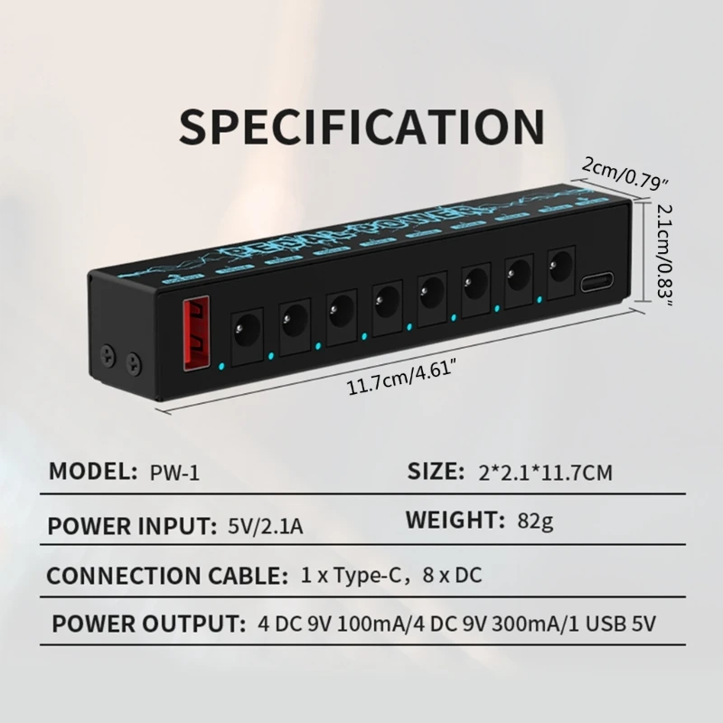 11 комплектов блоков питания для гитарных педалей эффектов, 8 изолированных выходов для педалей эффектов 9 В