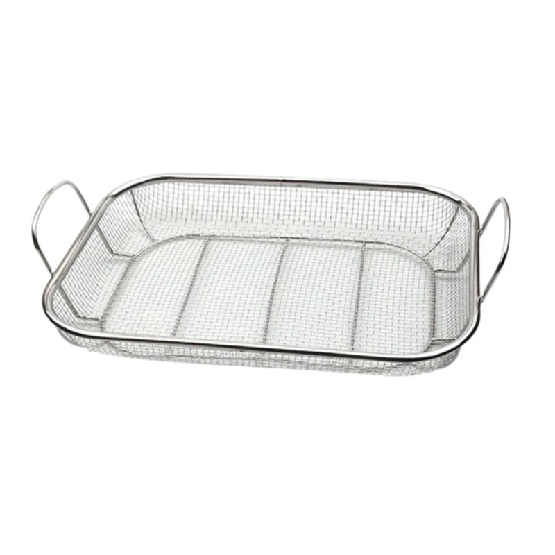 

Large Capacity Vegetable Fruit Drain Basket Stainless Steel Barbecue Basket Charcoal Grilling Cookware for Outdoor