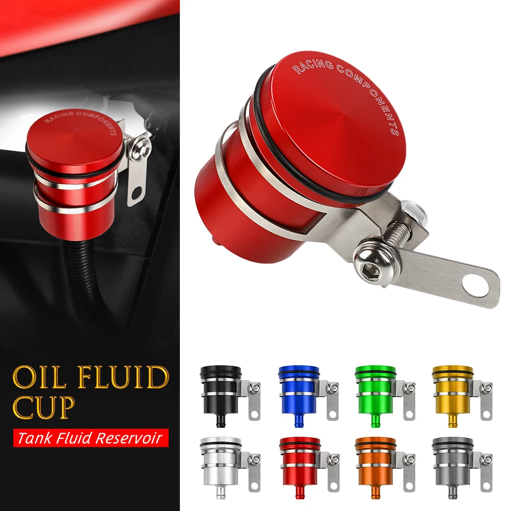 

universal motorcycle CNC Fluid Oil Reservoir Front Brake Clutch Tank Oil Cup FOR suzuki gn250 gn125 sv650 ducati 848 1098 999